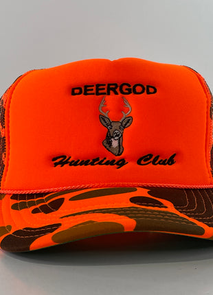 Deergod Hunting Club Custom Embroidered SnapBack Hat Cap Mesh trucker