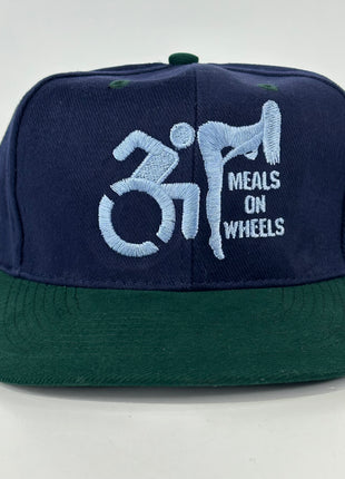 Meals on wheels on a blue crown green brim Strapback Hat Cap Custom Embroidered