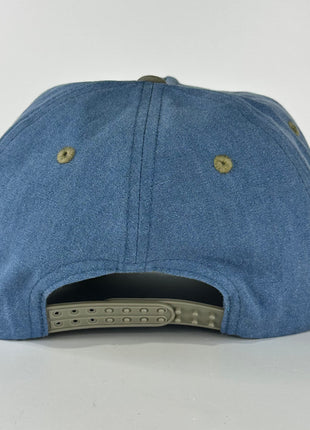 Beer Bitch on a blue crown khaki brim SnapBack Hat Cap with rope custom embroidered