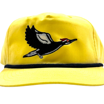 Woodpecker Rope Yellow SnapBack Cap Hat Collab Justin Stagner Southern Grandpa Custom Embroidered