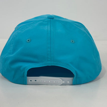Custom Lite Miller Patch Time on a teal SnapBack Hat Cap With white Rope Sewed