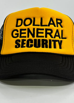 Dollar general Security Funny Mesh Trucker SnapBack Cap Hat Custom Embroidered Collab Rowdy Roger