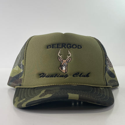 Deergod Hunting Club Custom Embroidered SnapBack Hat Cap Mesh trucker Official collab with TeamseshDeergod