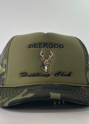 Deergod Hunting Club Custom Embroidered SnapBack Hat Cap Mesh trucker Official collab with TeamseshDeergod