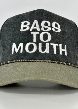 BASS TO MOUTH Tall Crown SnapBack Cap Hat Custom Embroidered Collab Shawn Ricketts
