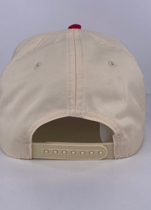 Juggernaut Surf Shop Custom Embroidered Cream/Red SnapBack