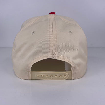 Juggernaut Surf Shop Custom Embroidered Cream/Red SnapBack