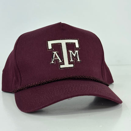 Custom Texas A&M patch on a Maroon SnapBack Patch Hat Cap
