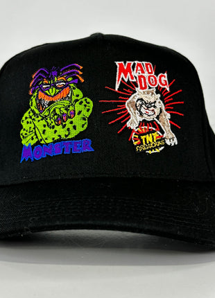TNT FIREWORKS MAD DOG TNT & MONSTER BLACK SNAPBACK CAP HAT Official Collab Custom Embroidered