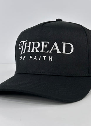 THREAD OF FAITH Black SnapBack Adjustable Baseball Cap Hat Custom Embroidery Lawrenceville GA