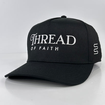 THREAD OF FAITH Black SnapBack Adjustable Baseball Cap Hat Custom Embroidery Lawrenceville GA