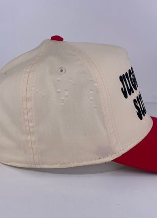 Juggernaut Surf Shop Custom Embroidered Cream/Red SnapBack