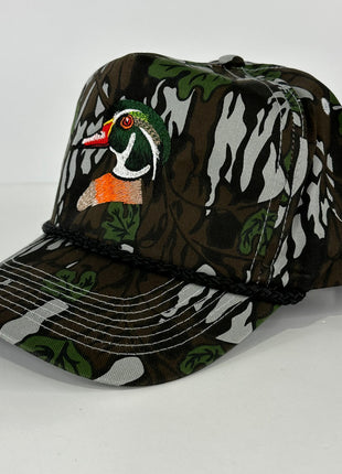 WOOD DUCK Green Leaf CAMO SNAPBACK Hunting Vintage Trucker Cap Hat Custom Embroidered