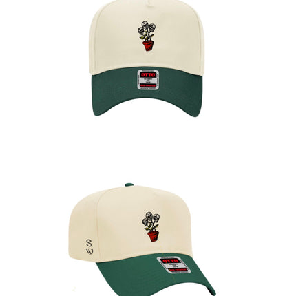 Custom order 30 logo embroidered on tan and green Snapback hat cap custom embroidery
