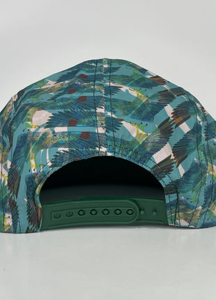 Beer on a 5 panel feathered SnapBack hat cap Collab Rowdy Roger Custom embroidery
