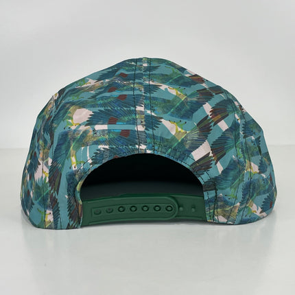 Beer on a 5 panel feathered SnapBack hat cap Collab Rowdy Roger Custom embroidery