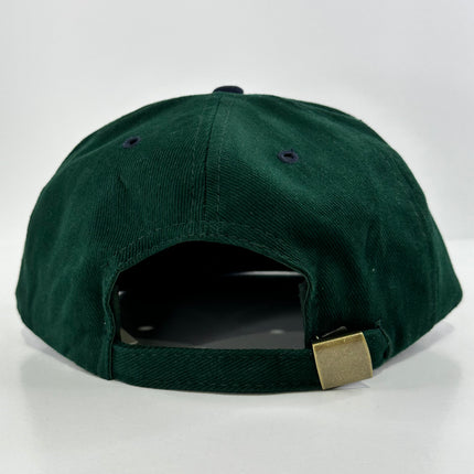 Sometimes I drink Water on a green crown navy brim Strapback hat cap collab potent frog custom embroidery
