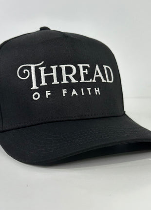 THREAD OF FAITH Black SnapBack Adjustable Baseball Cap Hat Custom Embroidery Lawrenceville GA