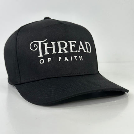 THREAD OF FAITH Black SnapBack Adjustable Baseball Cap Hat Custom Embroidery Lawrenceville GA