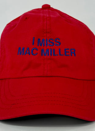 I miss Mac Miller custom embroidered Red Dad Hat Strapback