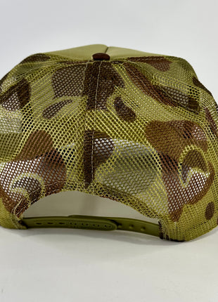 Lab Dog Duck Hunting on a Camo Mesh Trucker SnapBack Hat Cap Custom Embroidered