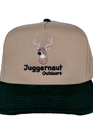 Juggernaut Outdoors Custom Embroidered Tan/Green SnapBack