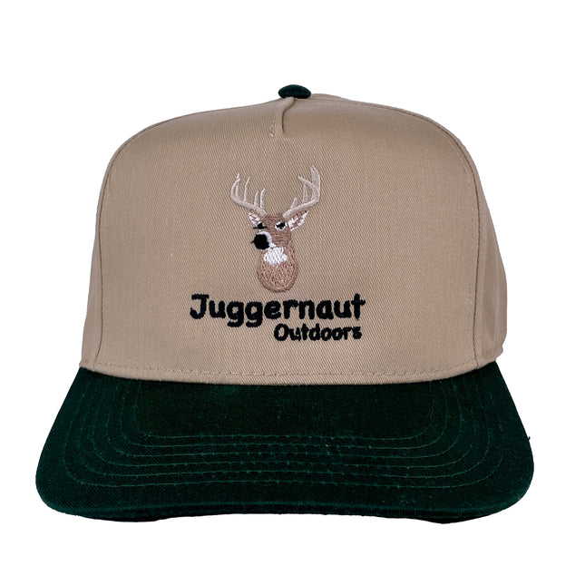 Juggernaut Outdoors Custom Embroidered Tan/Green SnapBack