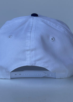 Beer on a white crown blue brim SnapBack hat cap Collab rowdy Roger custom embroidery