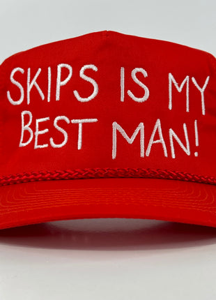 SKIPS IS MY BEST MAN Red Rope SnapBack Adjustable Cap Hat Custom Embroidered Collab Potent Frog