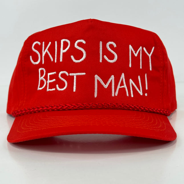 SKIPS IS MY BEST MAN Red Rope SnapBack Adjustable Cap Hat Custom Embroidered Collab Potent Frog