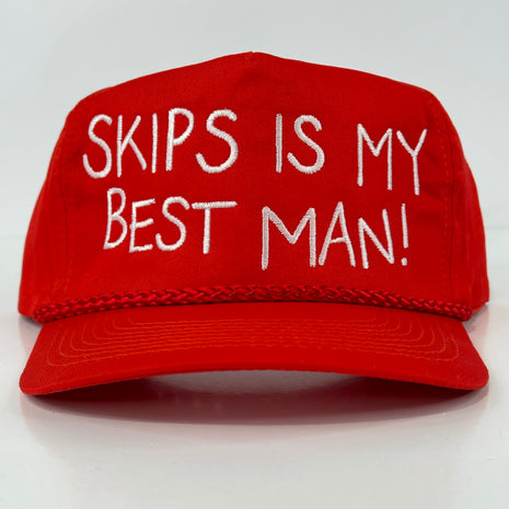 SKIPS IS MY BEST MAN Red Rope SnapBack Adjustable Cap Hat Custom Embroidered Collab Potent Frog