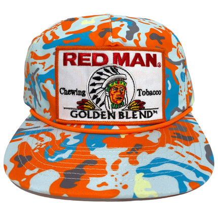 Custom Orange swirl Redman Golden Blend Snapback Hat Cap with Rope