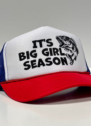 It’s Big Girl Season on a mesh trucker SnapBack Hat Cap Custom Printed