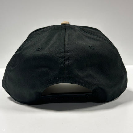 6 BEERS DEEP Black Crown Tan Brim Snapback Hat Cap Custom Embroidery