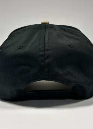 6 BEERS DEEP Black Crown Tan Brim Snapback Hat Cap Custom Embroidery