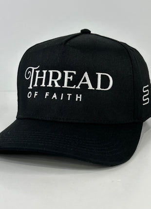 THREAD OF FAITH Black SnapBack Adjustable Baseball Cap Hat Custom Embroidery Lawrenceville GA