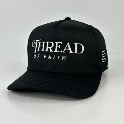 THREAD OF FAITH Black SnapBack Adjustable Baseball Cap Hat Custom Embroidery Lawrenceville GA