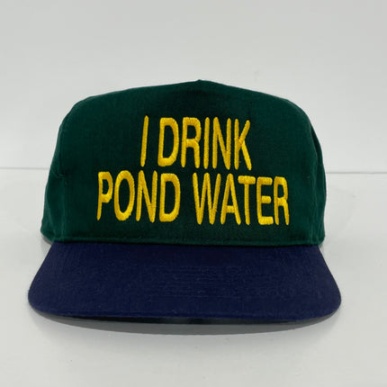 I drink pond water Strapback Hat Cap Hat Cap Funny Potent Frog Collab Custom Embroidery