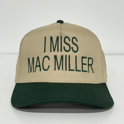 I Miss Mac Miller Khaki/Green Brim Custom Embroidered SnapBack