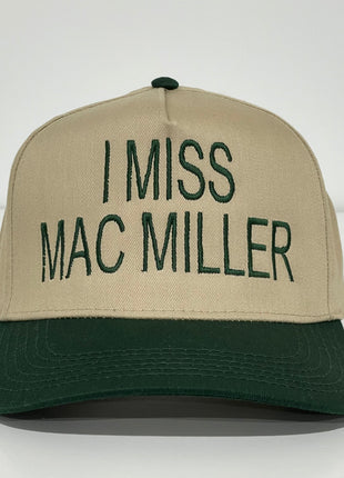 I Miss Mac Miller Khaki/Green Brim Custom Embroidered SnapBack