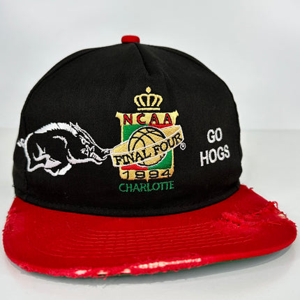 VINTAGE 1994 NCAA FINAL FOUR CHARLOTTE SnapBack Cap Hat Added Hog & Go Hogs