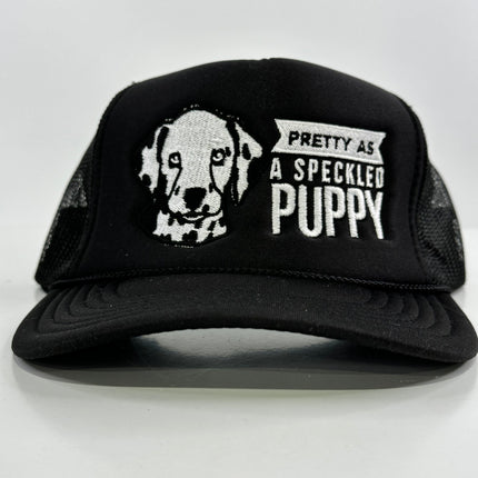 Dalmatian Pretty as a Speckled Puppy Black SnapBack Cap Hat Custom Embroidered Collab Justin Stagner