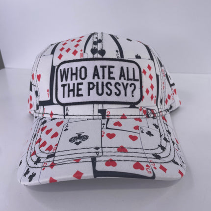 Custom who ate all the P Poker Night on a deck of cards Strapback Hat Cap 1/1