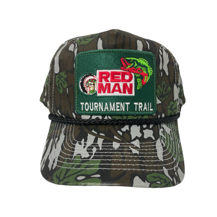 Custom Redman tournament trail patch on a Camo rope SnapBack Hat Cap