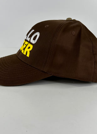 HELLO LOSER Brown Dad Ball Cap Velcro Hat Eustom Embroidered
