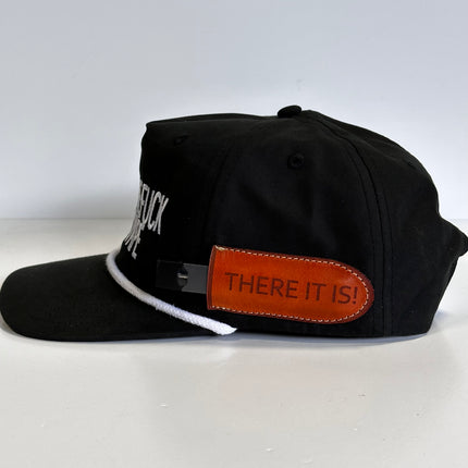 Custom Where The F Is My Vape Sewn on Genuine Leather Holder White Rope Black SnapBack Cap Hat Custom Embroidered