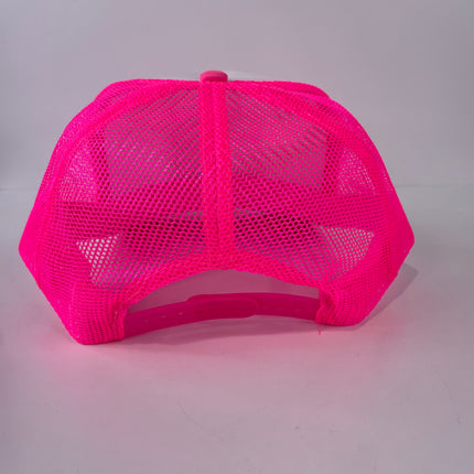 Hot girls hit curbs Mesh Trucker Neon Pink SnapBack Hat Cap Custom Print