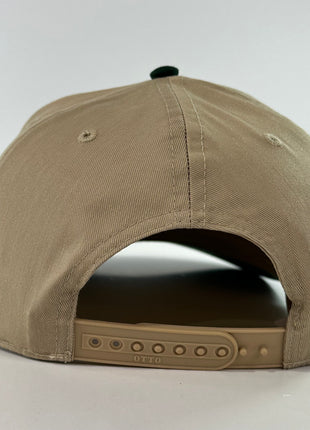 WOOD Duck on a tan crown green brim SnapBack Hat Cap Custom Embroidered