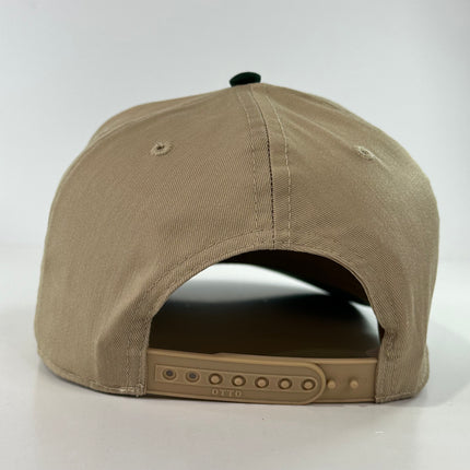 WOOD Duck on a tan crown green brim SnapBack Hat Cap Custom Embroidered