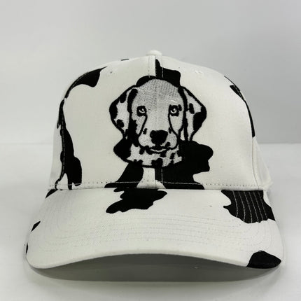 Dalmatian on white and black spotted SnapBack Cap Hat Custom Embroidered Collab Justin Stagner